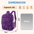 thumbnail image 2 of Dakimoe Mesh Backpack School Backpacks Large Capacity See Through Bookbag Stadium Approved with Multiple Compartments Pockets for School Beach Swimming Sports Work (Dark Purple), 2 of 8