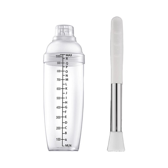 Juego de coctelera de té de limón, coctelera de camarero, botella transparente, taza mezcladora, mezclador de espresso para 1000 ml