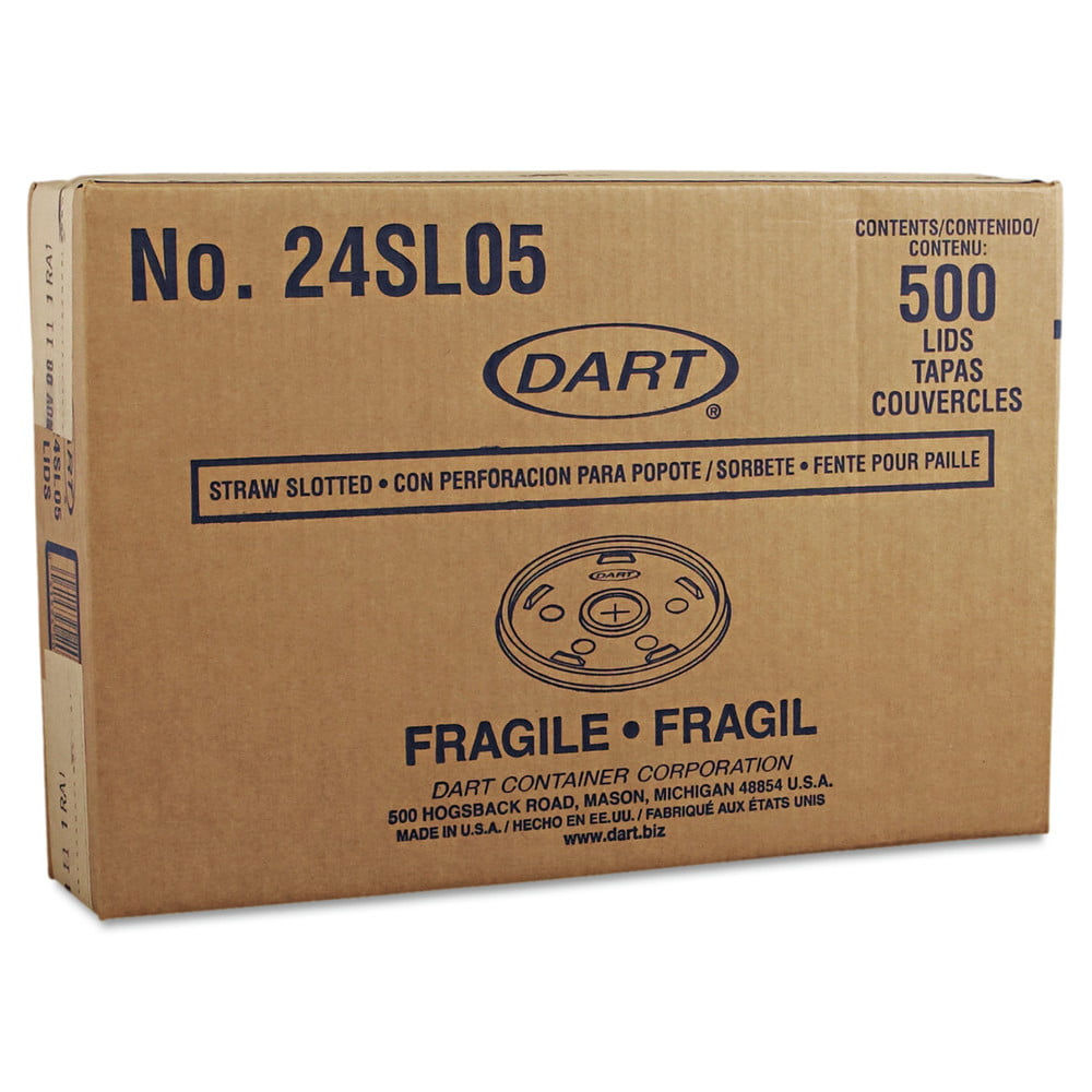 500/carton By: Dart Plastic Lids Fits 24-32oz Cups Translucent 