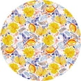 thumbnail image 2 of Round Outdoor Tablecloth with Umbrella Hole and Zipper, Patio Table Cloth with Umbrella Hole Round, Fabric Waterproof Lemon and Leaf Tablecloth for Spring/Summer/Party/Picnic, 60" x 60", 2 of 5