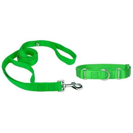 - Country Brook Design® Martingale Heavyduty Nylon Dog Collar/Double Handle Leash
