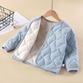 thumbnail image 4 of GiLiling Girls Fleece Jacket - Plush Quilted Button Down Long Sleeve Lightweight Fuzzy Warm Coat Fall Winter Outerwear (Blue, 4-5 Years), 4 of 4