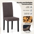 thumbnail image 5 of Giantex Dining Chairs Set of 2, Fabric Upholstered Armless Kitchen Side Chairs, Mid-century Modern Accent Parson Chairs, Brown, 5 of 9