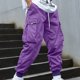 thumbnail image 1 of Pantalones largos para hombre, informales, lisos, con bolsillo, cintura elástica, para exteriores, con cordón ajustable, para trabajo, 1 of 5