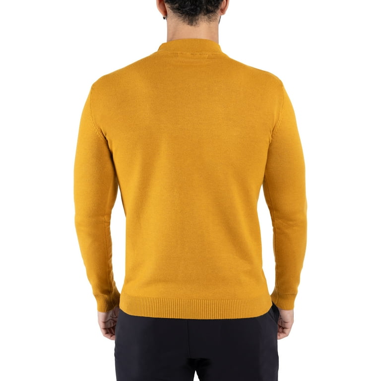 8yards Men’s MockNeck 5G X RAY JEANS Mens Mock Neck Sweater Pullover, Mustard, 5XL