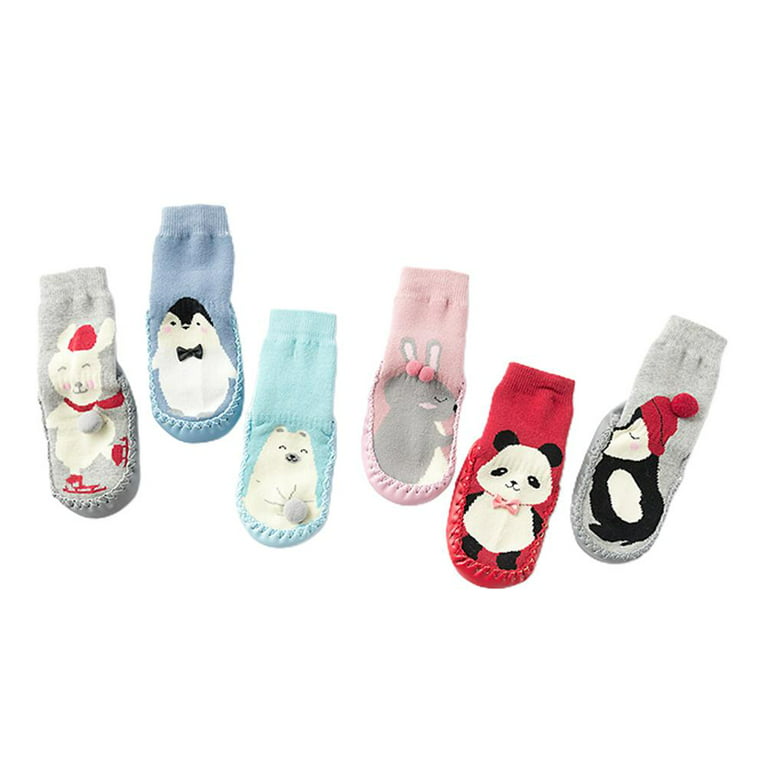 Baby Indoor Sock Shoes Cotton Baby Girl Sock Glue Soles Non-slip Soft Socks  for Daily 