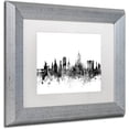 thumbnail image 2 of Trademark Fine Art "Aberdeen Scotland Skyline B&W" Canvas Art by Michael Tompsett, White Matte, Silver Frame, 2 of 4