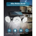 thumbnail image 2 of Lámpara solar para exteriores, 70 LED con sensor de movimiento, resistente al agua IP65, luz solar de pared giratoria de 360° para balcones y jardines., 2 of 5