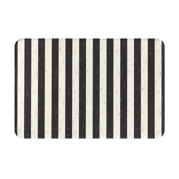 Logiee Black And White Thick Stripes Print Welcome Mats for Entryway,Door Mat for Front Door,Entry Mat,Doormat for Garden, Garage, Patio, Home, Porch Decor
