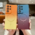thumbnail image 4 of Gradient Magnetic for Samsung Galaxy S21 Ultra 5G Phone Case, Compatible with MagSafe, Upgraded Camera Lens Film Protection Shockproof Matte Cases for Galaxy S21 Ultra 6.8" (Orange Yellow), 4 of 10
