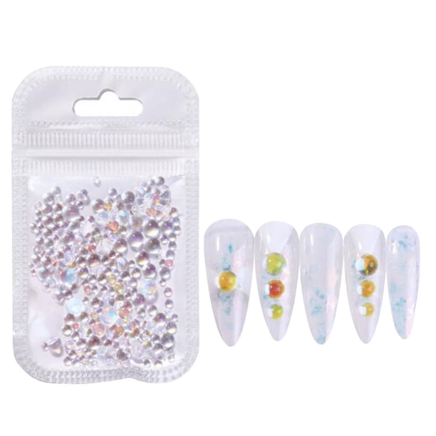 Accesorios para decoración de uñas, 300 piezas de perlas mágicas transparentes de cristal, decoración de uñas DIY, accesorios para decoración de uñas.