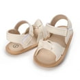 thumbnail image 5 of Infant Baby Girls Sandals Summer Beach Outdoor Bowknot Soft Rubber Sole Toddler Princess Dress Flats Walking Shoes, 5 of 8
