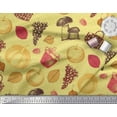 thumbnail image 2 of Soimoi Georgette Viscose Fabric Mushroom,Grapes & Fresh Print Sewing Fabric Yard 42 Inch Wide, 2 of 3