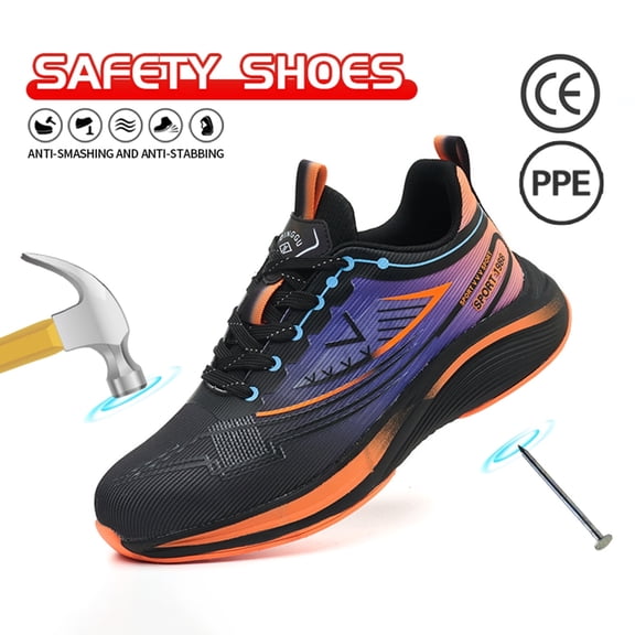 Steel Toe Shoes for Men Women Lightweight Work Safety Shoes Sneakers Comfortable Safety Toe Sneakers Stylish Colorful Work Shoe