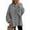 Grey, variant on Women'S Winter Button Down Cardigan Sweaters Mock Neck Lantern Long Sleeve Chunky Knit Jacket Outerwear Khaki L