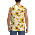 thumbnail image 4 of Lsque European-style Pattern Sunflower A Print Men's Cotton Blend Sleeveless Muscle Shirts (S-3XL)- Moisture Wicking, Odor Protection, UPF 30+,X-Large, 4 of 8