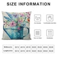 thumbnail image 5 of Cotton Linen  Throw Pillow Covers Blue Watering Can Pot Cushion Case Hand-Painted with Colorful Flowers Floral Pillowcase Spring Summer Farmhouse Decor, 5 of 5
