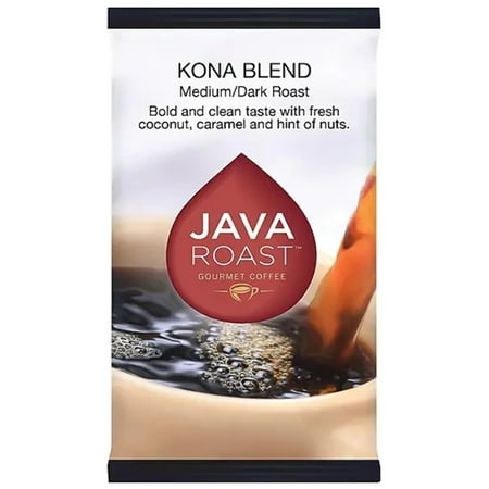 Java Roast Gourmet Kona Blend Ground Coffee with Bonus Filters, Medium Dark Roast, 24 Carton (BHS68366)