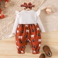 thumbnail image 4 of Jamsmile Newborn Girls Outfits Sets 2 Piece Long Sleeve Bowknot Tops With Romper Playwear 3 Piece Infant Girls Daily Wear, 4 of 6