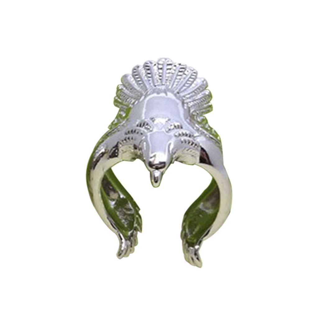 Retro Men Gothic Style Alloy Eagle Silver Plated Punk Biker Finger Rings Jewelry 