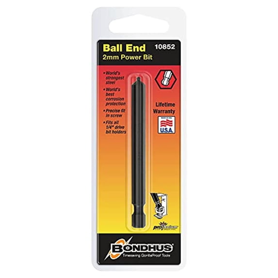 bondhus 10852 2.0mm ball end power bit