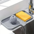thumbnail image 1 of Silicone Kitchen Sink Organizer - Soap Dish Holder With Drain Tip, Countertop Scrubber Pad For Sponges & Brushes, Home Bathroom Essentials, 1 of 5