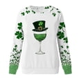thumbnail image 5 of Craaazy Women's St Patricks Day Tops Casual Printed Round Neck Loose Long Sleeve Capless Festival Clothing Gifts, 5 of 5