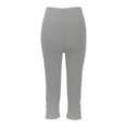 thumbnail image 7 of Capri Leggings for Women Pull on Stretch Cropped Pants Slim Fit Soft Knit Lounge Bottom Everyday Wear Casual Comfy,XXL,#02 Gray, 7 of 7