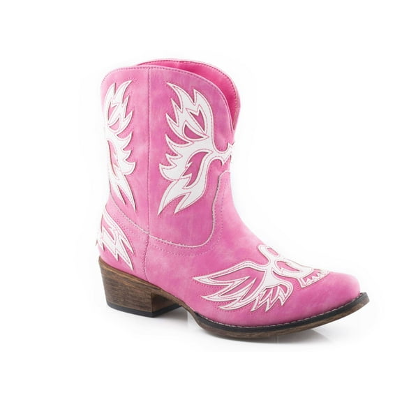 Roper Womens Amelia Tooled Inlay Snip Toe Cowboy  Ankle Boots