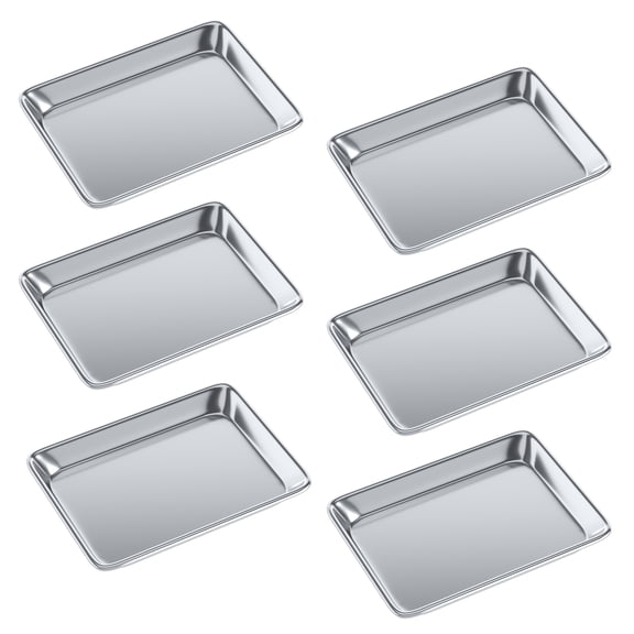 13 in. x 10 in. 19 Gauge Quarter Size Aluminum Bun / Sheet Pan. Pack of 6