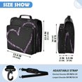 thumbnail image 3 of Purple Heart Bow Printed Zipper Binder with Handle&Shoulder Strap 2 inch 3 Ring 500+300 Sheet Capacity File Folder Organizer, 3 of 8