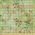 thumbnail image 2 of Ambesonne Leaf Print Fabric by the Yard Upholstery, Leaves Nature Pattern, 10 Yards, Pale Khaki Brown Green, 2 of 5
