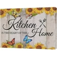thumbnail image 2 of Sunflower Kitchen Decor Wall Art Farmhouse Kitchen Canvas Prints Rustic Kitchen Pictures Wall Decor Kitchen is the Heart of the Home Painting Modern Artwork Home Decoration for kitchen 16"x12", 2 of 6