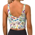 thumbnail image 4 of Uemuo Cartoon Labrador Retriever Pattern Women's Sports Bra - High Impact Support, Breathable, and Comfortable Athletic Bra for Running, Yoga, and Workouts, 4 of 9