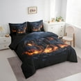 thumbnail image 3 of Manfei Dragon Bedding Twin Size,Magic Animal Comforter Sets with Sheets,Fire Flaming Bedding Sets Twin Size,Microfiber Room Decoration Reversible,7pcs, 3 of 7