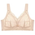 thumbnail image 2 of Jinhomg Women's Everyday Bras, Plus Size Wireless Sheer Lace Full-Coverage Bra for daily and T-shirt wear, Back Closure, Lace No Print, Soft Support Beige 36, 2 of 5