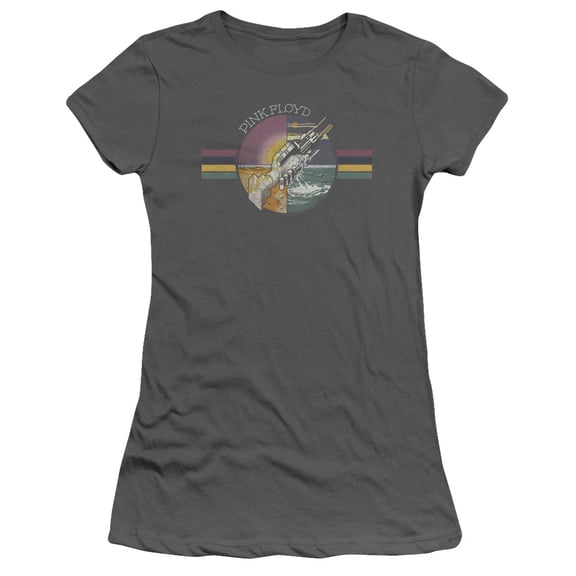 Pink Floyd Welcome To The Machine Junior Women's T-Shirt Sheer Charcoal