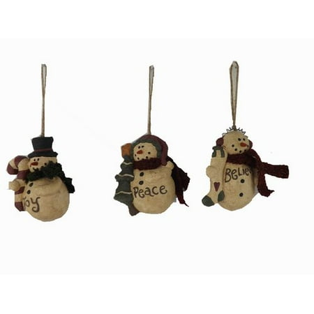 Craft Outlet Snowmen Holding Tree Ornament (Set of 6)