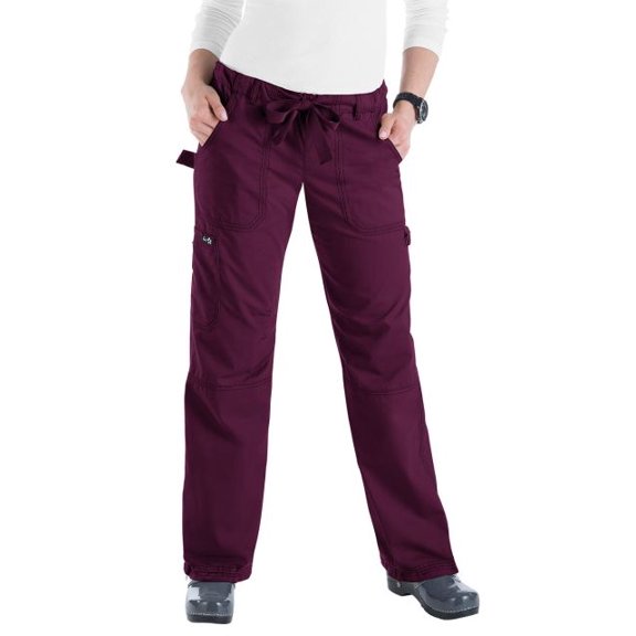 KOI Womens Lindsey Ultra Comfortable Cargo Style Scrub Pants Sizes Merlot Medium/Tall