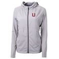 thumbnail image 2 of Women's Cutter & Buck Gray Utah Utes Adapt Eco Knit Hybrid Recycled Full-Zip Hoodie, 2 of 3