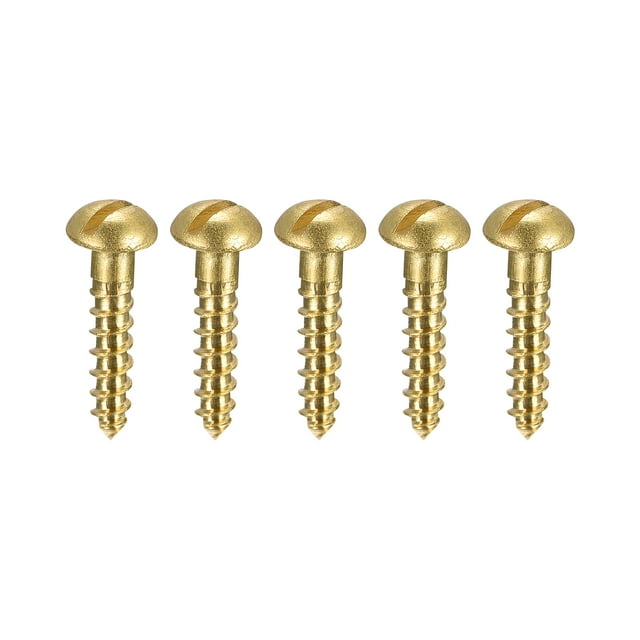 Unique Bargains Vis en Bois M2.5 x 12 mm Tête Ronde Rainurée en Laiton Vis Auto-Taraufante Lot de 100