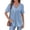 Blue, variant on Womens Short Sleeve Babydoll Tops Lace Trim V Neck Cotton Tunic Shirts for Women Summer Spring Blouse Red,XL