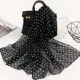 thumbnail image 2 of Clearance! Baberdicy 160*50Cm Women Dot Print Long Soft Wrap Scarf Simulation Silk Shawl Scarves Black, 2 of 4