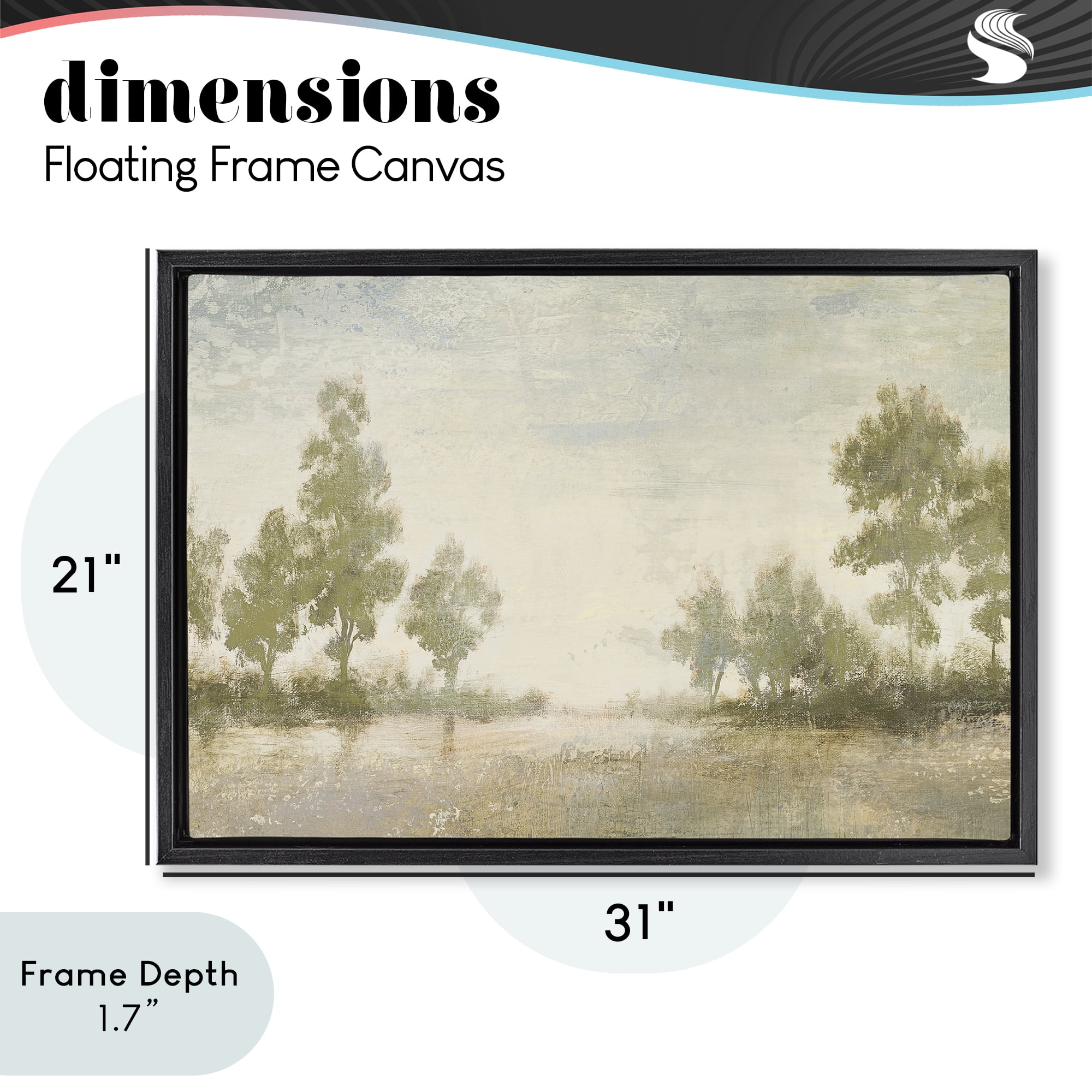 Stupell Industries Forest Light Distant Valley Black Framed Floater Canvas Wall Art, design by Michael Marcon