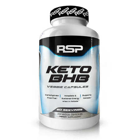 RSP Nutrition Keto BHB Ketogenic Weight Loss & Energy Supplement, 240 Capsules, 60 Servings
