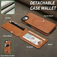 thumbnail image 6 of Compatible with Magsafe 2 in 1 Detachable for iPhone 16e Wallet Case with Card Holder Women Men, Magnetic PU Leather RFID Blocking Flip Kickstand Credit Slots,for iPhone 16e, Lightbrown, 6 of 11