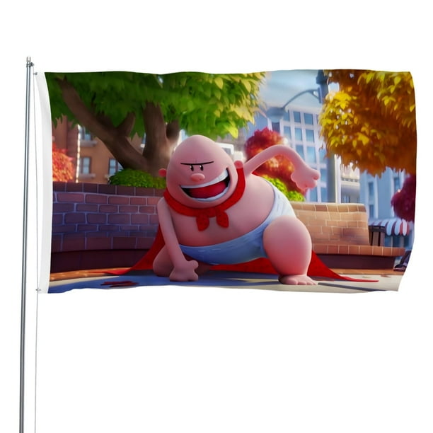Capitán Calzoncillos Bandera impresa con temática, regalo perfecto para fanáticos, amigos y familiares, y adecuada para actividades al aire libre e interiores, decoraciones de fiesta. 60*90CM