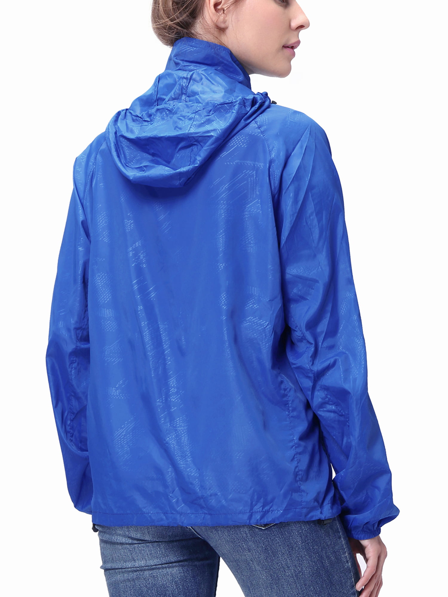 Black,Large Bifast Boy Rainwear Active Outdoor Hooded Packable Lightweight Jacket Solid