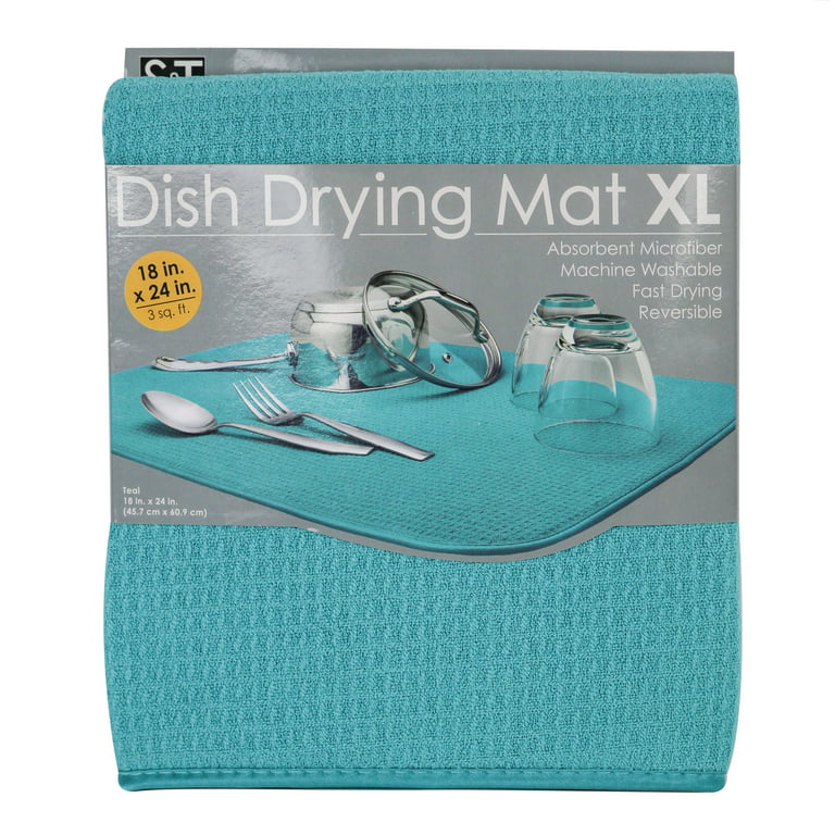 FinnTM Dual Sided XL Dish Drying Mat Kitchen Tan 18 x 24 Microfiber  Absorbent