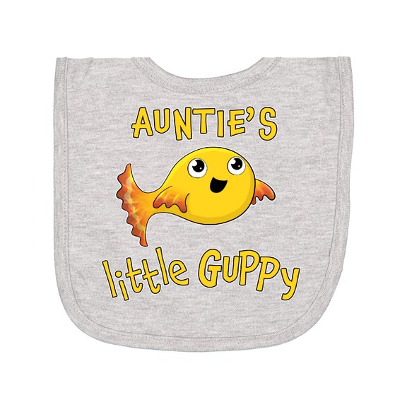 Inktastic Auntie's Little Guppy Cute Yellow Fish Newborn Bib